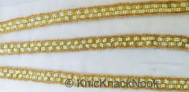 Wholesale Gold Beaded Trim, Pearl Trim, Embroidered Lace Trim